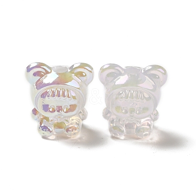 UV Plating Rainbow Iridescent Acrylic Beads PACR-M002-01F-1