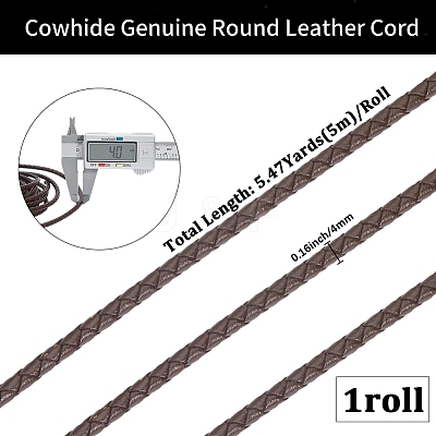 5M Round Braided Cowhide Letter Cord WL-GF0001-34B-04-1