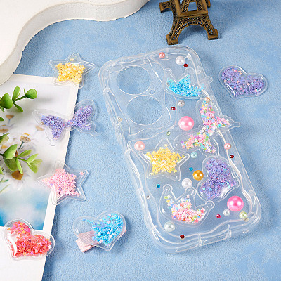 40Pcs 20 Style Crown/Star/Heart/Bowknot Plastic Cabochons KY-TA0001-27-1