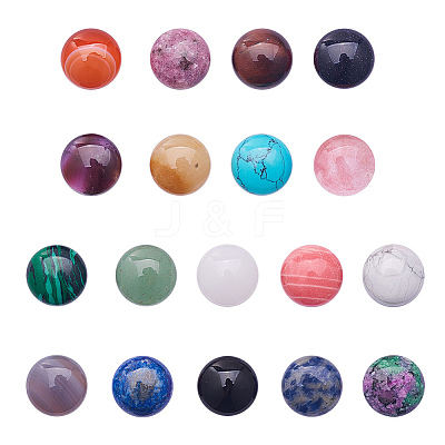 18 Kinds Natural & Synthetic Gemstone Cabochons G-PH0034-24-1