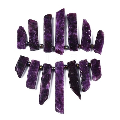 Natural Lepidolite/Purple Mica Stone Beads Strands X-G-N215-007-1