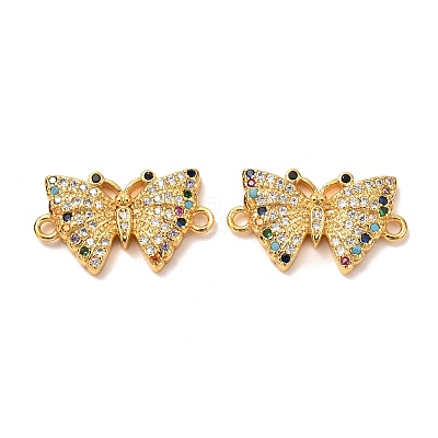 Brass Micro Pave Cubic Zirconia Links Connectors KK-G399-20-1