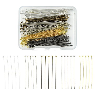 250Pcs 5 Colors Brass Ball Head Pins KK-FS0001-42-1