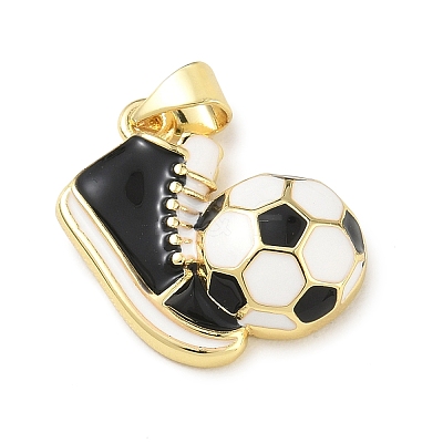 Football Theme Brass Enamel Pendants KK-A303-01C-G01-1
