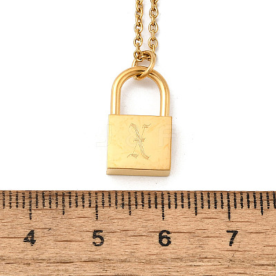 304 Stainless Steel Rolo Chain Pendant Necklaces NJEW-S444-01G-24-1