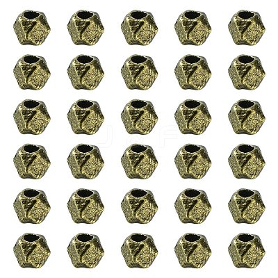 Polyhedron Tibetan Style Alloy Finding Beads FIND-YW0004-25AB-1
