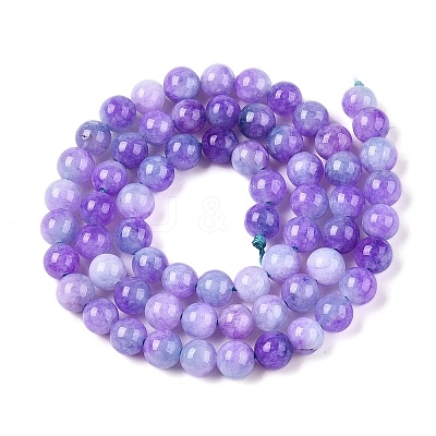 Dyed Natural White Jade Beads Strands G-T138-6mm-210-5-1