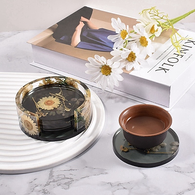 DIY Round Coaster Silicone Molds DIY-P010-24-1