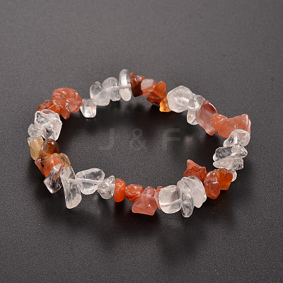 Chips Gemstone Beaded Stretch Bracelets BJEW-JB01825-03-1