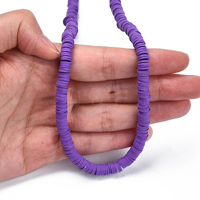 Handmade Polymer Clay Beads Strands CLAY-R089-6mm-013-1