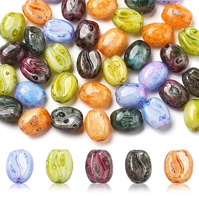 40Pcs 5 Colors Baking Paint Glass Seed Beads GLAA-FS0002-27-1