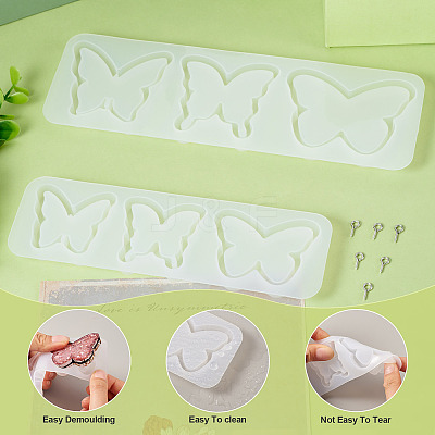 2Pcs 2 Styles DIY Butterfly Quicksand Silicone Molds DIY-TA0009-80-1