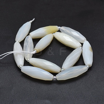 Natural White Agate Beads Strands G-O179-G01-2-1