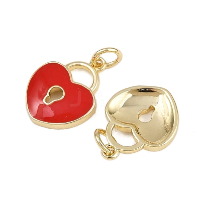Brass Enamel Pendants KK-D424-01B-G-1