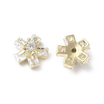 Brass Micro Pave Clear Cubic Zirconia Cabochons KK-A174-18G-1