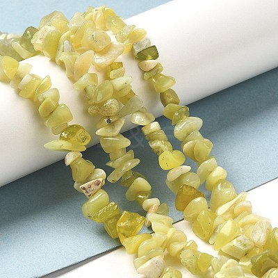 Natural Lemon Jade Chip Bead Strands X-G-M205-22-1