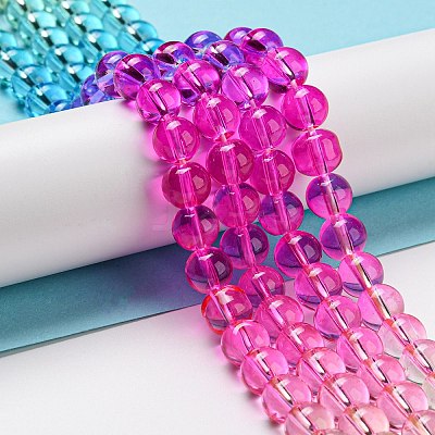 Dyed & Heated Synthetic Quartz Beads Strands G-P502-01B-04-1