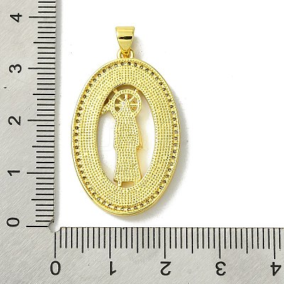 Real 18K Gold Plated Brass Micro Pave Cubic Zirconia Pendants KK-H472-14G-10-1