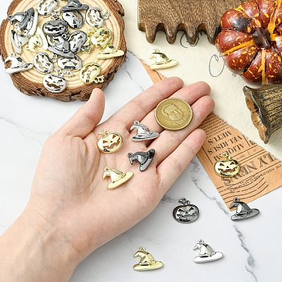 30Pcs 6 Styles Halloween Themes Alloy Pendants FIND-CJ0005-47-1