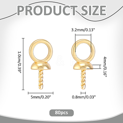 80Pcs Brass Screw Eye Peg Bails KK-ME0004-74G-1