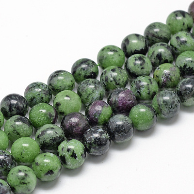 Natural Ruby in Zoisite Beads Strands X-G-R446-6mm-25-1