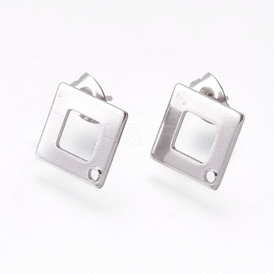 Tarnish Resistant 304 Stainless Steel Stud Earring Findings STAS-O119-13P-1