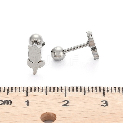 Tarnish Resistant 201 Stainless Steel Barbell Cartilage Earrings EJEW-R147-39-1