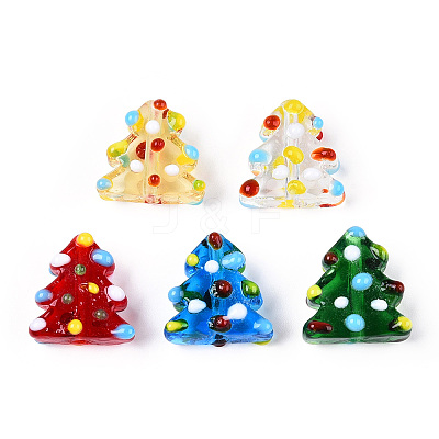 Christmas Theme Handmade Lampwork Bumpy Beads LAMP-G142-06-M-1