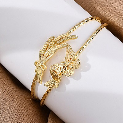 Brass Cuff Bangles BJEW-U025-01G-01-1