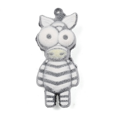 Animal Theme Flocking Silicone Pendants SIL-C012-03F-1