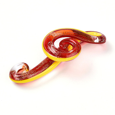 Handmade Gold Sand Lampwork Big Pendants LAMP-T023-08-1