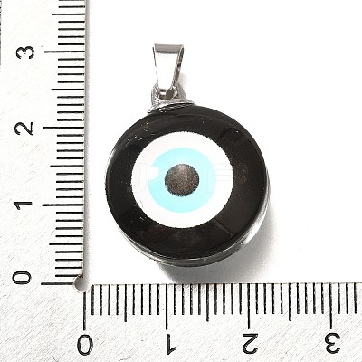 Flat Round 201 Stainless Steel Acrylic Pendants STAS-U036-01P-04-1