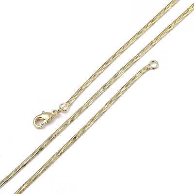 2mm Rack Plating Brass Herringbone Chain Necklaces for Women Men MAK-L044-20G-1