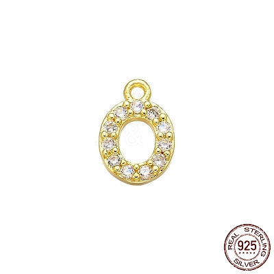 Real 18K Gold Plated 925 Sterling Silver Micro Pave Clear Cubic Zirconia Charms STER-P054-10G-O-1