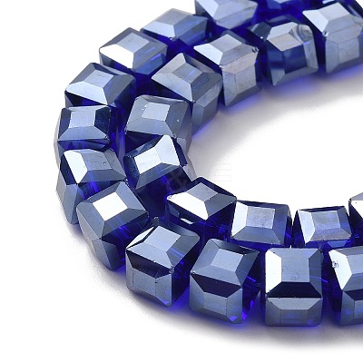 Electroplate Glass Beads Strands EGLA-D018-8x8mm-67-1