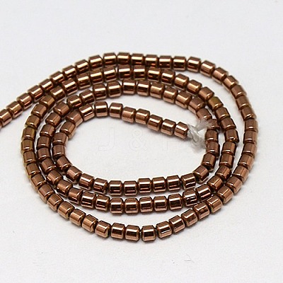 Electroplate Non-magnetic Synthetic Hematite Beads Strands X-G-J163-3x3mm-01-1