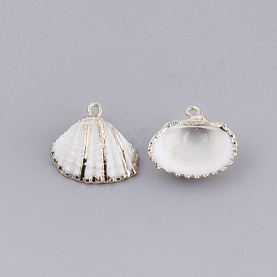 Electroplate Sea Shell Pendants SSHEL-S261-06-1
