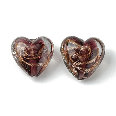 Handmade Gold Sand Lampwork Beads FOIL-B001-06-1