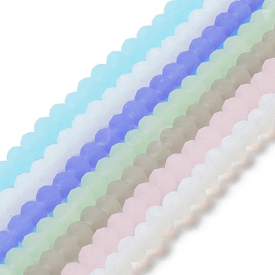 Imitation Jade Solid Color Glass Beads Strands EGLA-A034-J3mm-MD-M-1