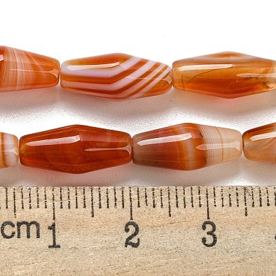 Natural Red Striped Agate/Banded Agate Beads Strands G-A223-A05-01-1