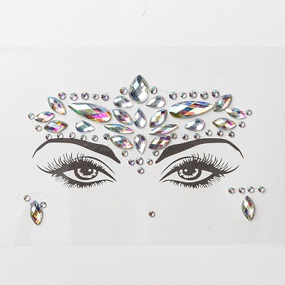 Acrylic Face Gems Stickers LS-MRMJ-F014-04-1