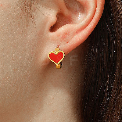 201 Stainless Steel Huggie Hoop Earrings AV5045-1-1