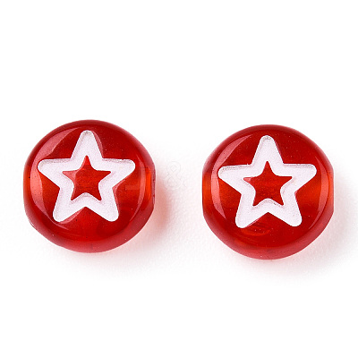 Transparent Spray Painted Acrylic Beads TACR-N018-01-1