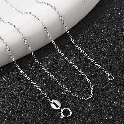 Anti-Tarnish Rhodium Plated 925 Sterling Silver Cable Chains Necklace for Women STER-I021-05P-1