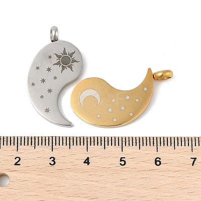 304 Stainless Steel Split Pendants STAS-U040-11A-1