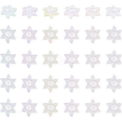 30Pcs 6 Colors Acrylic Ear Nuts FIND-HS0002-43-1