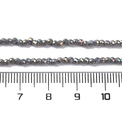 Transparent Electroplate Glass Beads Strands EGLA-H107-01A-B07-1