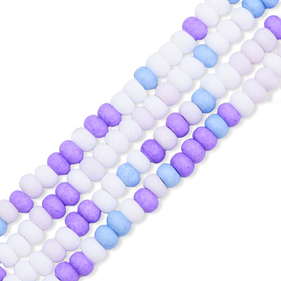 Opaque Spray Painted Glass Bead Strands GLAA-N047-07-05-1