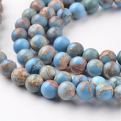 Natural Imperial Jasper Beads Strands G-I122-6mm-13-1