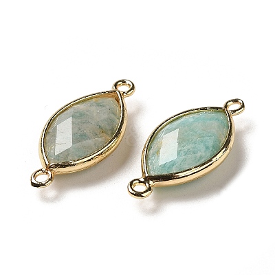 Natural Amazonite Faceted Connector Charms G-K347-03G-21-1
